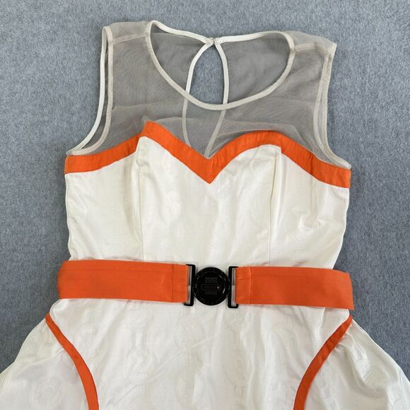 Star Wars Her Universe BB-8 Dress Size L White Orange Cosplay Belted Star Wars - Picture 4 of 16